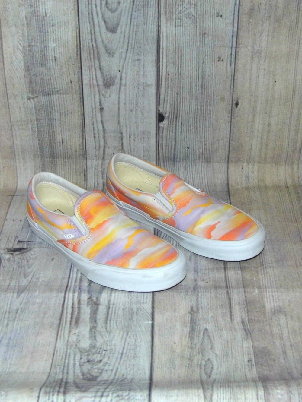 VANS Classic Slip On Festival Orange Sneakers Womens Size 8.5